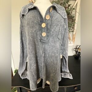 Gray Button-Up Sweater